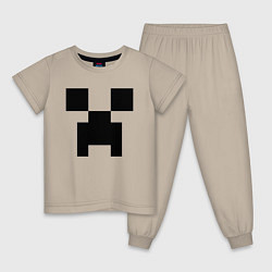 Пижама хлопковая детская Minecraft, цвет: миндальный