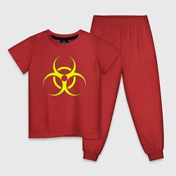 Пижама хлопковая детская BIOHAZARD, цвет: красный