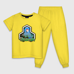 Пижама хлопковая детская Terraria, цвет: желтый