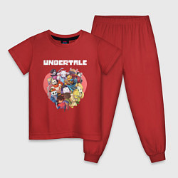 Пижама хлопковая детская UNDERTALE, цвет: красный