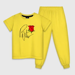 Пижама хлопковая детская Payton Moormeier, цвет: желтый