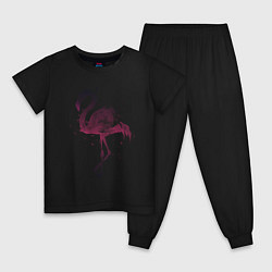 Пижама хлопковая детская Flamingo, цвет: черный
