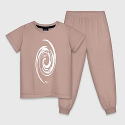 Пижама хлопковая детская Спираль, цвет: пыльно-розовый