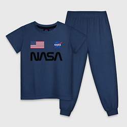 Пижама хлопковая детская NASA НАСА, цвет: тёмно-синий