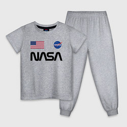 Пижама хлопковая детская NASA НАСА, цвет: меланж