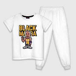 Пижама хлопковая детская Kobe - Black Mamba, цвет: белый