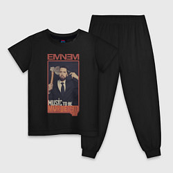 Пижама хлопковая детская Eminem MTBMB, цвет: черный