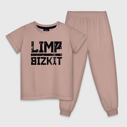 Пижама хлопковая детская LIMP BIZKIT, цвет: пыльно-розовый
