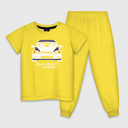 Пижама хлопковая детская Honda Civic EK, Osaka Kanjo, цвет: желтый