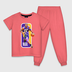 Пижама хлопковая детская NBA Kobe Bryant, цвет: коралловый