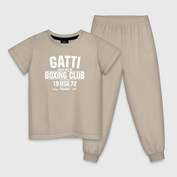 Пижама хлопковая детская Gatti Boxing Club, цвет: миндальный