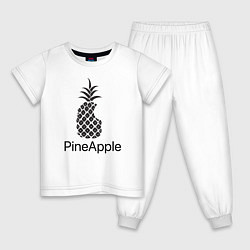 Пижама хлопковая детская PineApple, цвет: белый