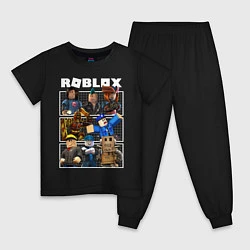 Пижама хлопковая детская ROBLOX, цвет: черный