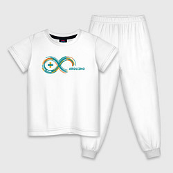 Пижама хлопковая детская Arduino, цвет: белый