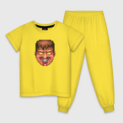 Пижама хлопковая детская Doom Guy Evil Face, цвет: желтый