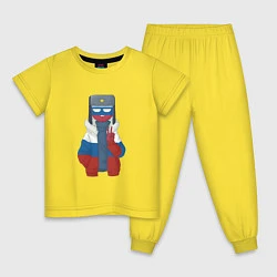 Пижама хлопковая детская CountryHumans, цвет: желтый