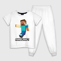 Пижама хлопковая детская MINECRAFT, цвет: белый