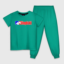Пижама хлопковая детская LIMP BIZKIT, цвет: зеленый