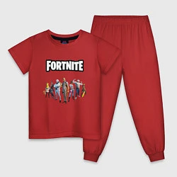 Пижама хлопковая детская Fortnite 2 глава 2 часть, цвет: красный
