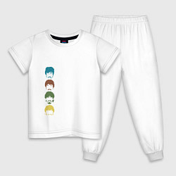 Пижама хлопковая детская Beatles, цвет: белый