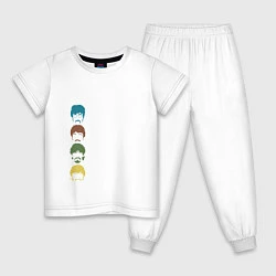 Пижама хлопковая детская Beatles, цвет: белый