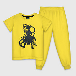 Пижама хлопковая детская Доктор Стоун, цвет: желтый