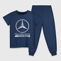 Пижама хлопковая детская MERCEDES-BENZ AMG, цвет: тёмно-синий