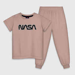 Пижама хлопковая детская NASA, цвет: пыльно-розовый
