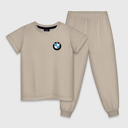 Пижама хлопковая детская BMW, цвет: миндальный