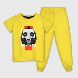 Пижама хлопковая детская LOVE DEATH ROBOTS LDR, цвет: желтый