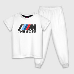Пижама хлопковая детская BMW THE BOSS, цвет: белый