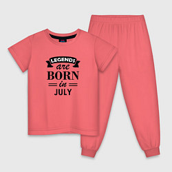 Пижама хлопковая детская Legends are born in july, цвет: коралловый