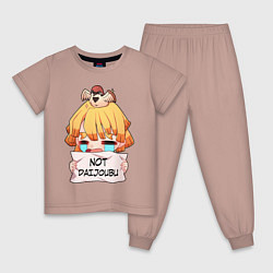Пижама хлопковая детская Зеницу Агацума, цвет: пыльно-розовый