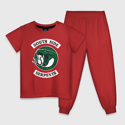 Пижама хлопковая детская SERPENTS, цвет: красный