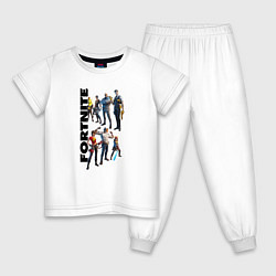 Пижама хлопковая детская Fortnite, цвет: белый