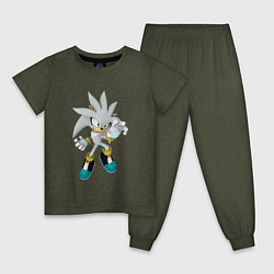 Пижама хлопковая детская SONIC, цвет: меланж-хаки