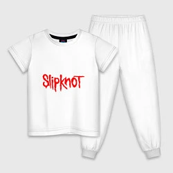 Пижама хлопковая детская SLIPKNOT, цвет: белый