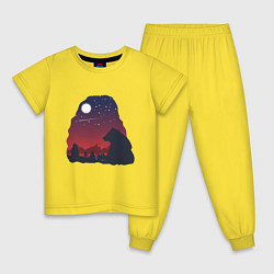Пижама хлопковая детская Медведь, цвет: желтый