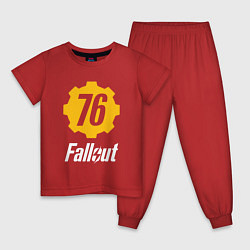 Пижама хлопковая детская FALLOUT76, цвет: красный
