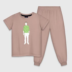 Пижама хлопковая детская Sheldon Cooper, цвет: пыльно-розовый