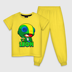 Пижама хлопковая детская LEON - BRAWL STARS, цвет: желтый