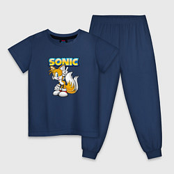 Пижама хлопковая детская Sonic, цвет: тёмно-синий