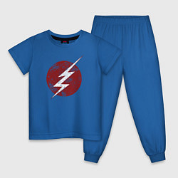 Пижама хлопковая детская The Flash logo, цвет: синий