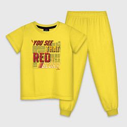 Пижама хлопковая детская Red Blur, цвет: желтый