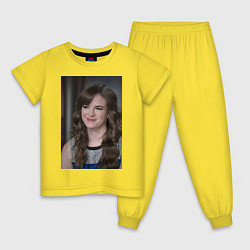 Пижама хлопковая детская Caitlin Snow, цвет: желтый