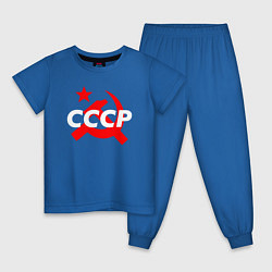 Пижама хлопковая детская СССР, цвет: синий