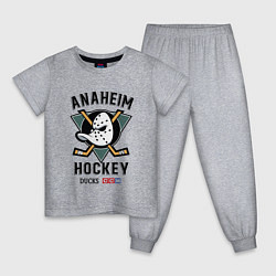 Пижама хлопковая детская ANAHEIM DUCKS, цвет: меланж