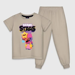 Пижама хлопковая детская Sandy Brawl Stars, цвет: миндальный