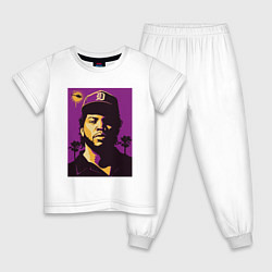 Пижама хлопковая детская Ice Cube, цвет: белый