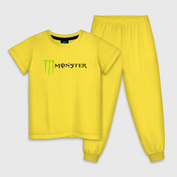 Пижама хлопковая детская MONSTER ENERGY, цвет: желтый